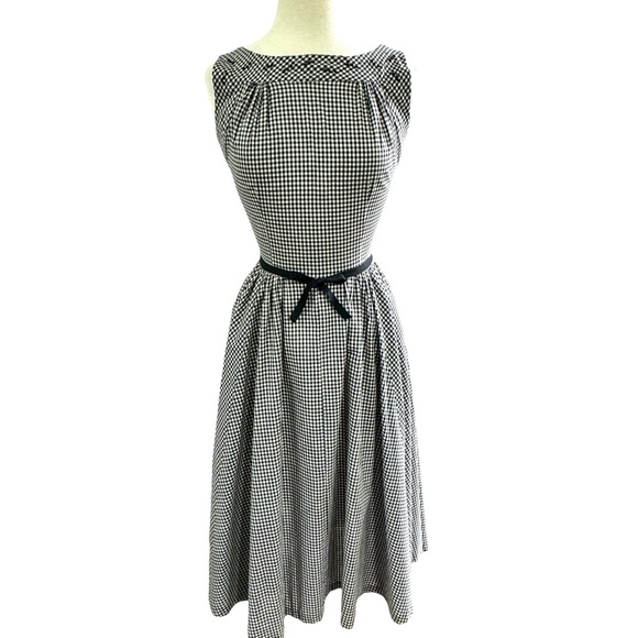 Vintage Black and White Gingham Check McKettrick - Picture 5 of 10